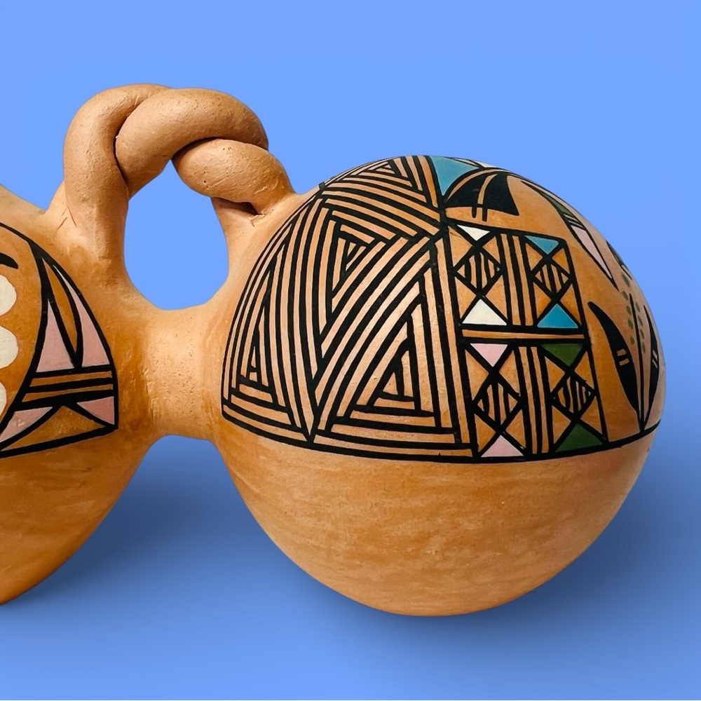 Native‎ American Acoma Pueblo Triple Canteen Polychrome Yolanda Trujillo Signed - Picture 10 of 15